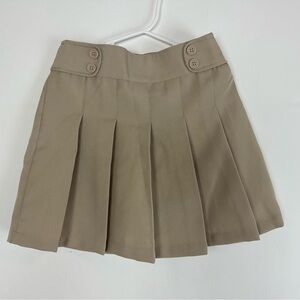 Izod Skort Girls 7 Approved Schoolwear Tan Pleated Shorts Skirt NWT